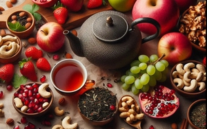 Lựu, trà, hạt điều chứa