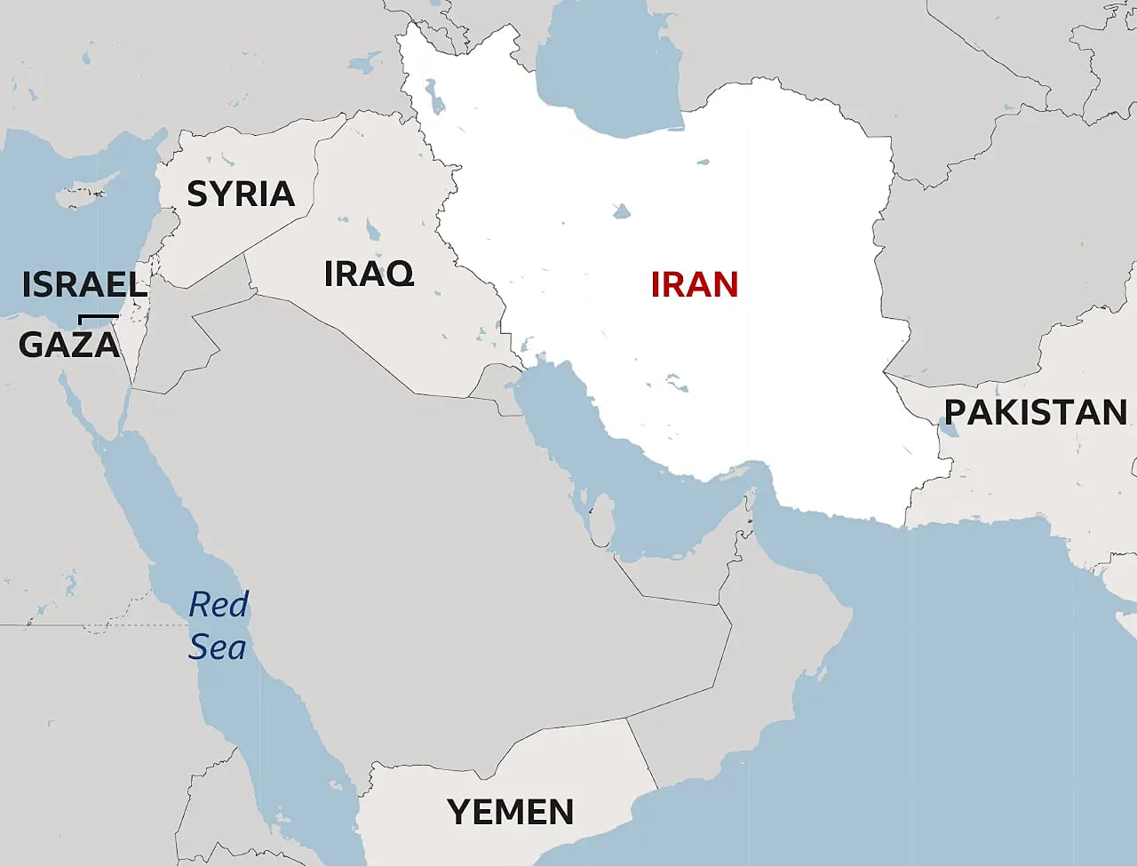 5563187178137268516b-5070-1728882172 Vị trí Iran và Israel. Đồ họa: BBC