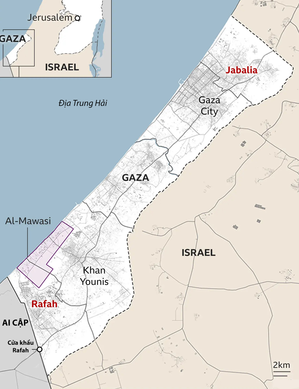 do-hoa-gaza-8284-1729226853 Vị trí các đô thị ở Gaza. Đồ họa: AFP