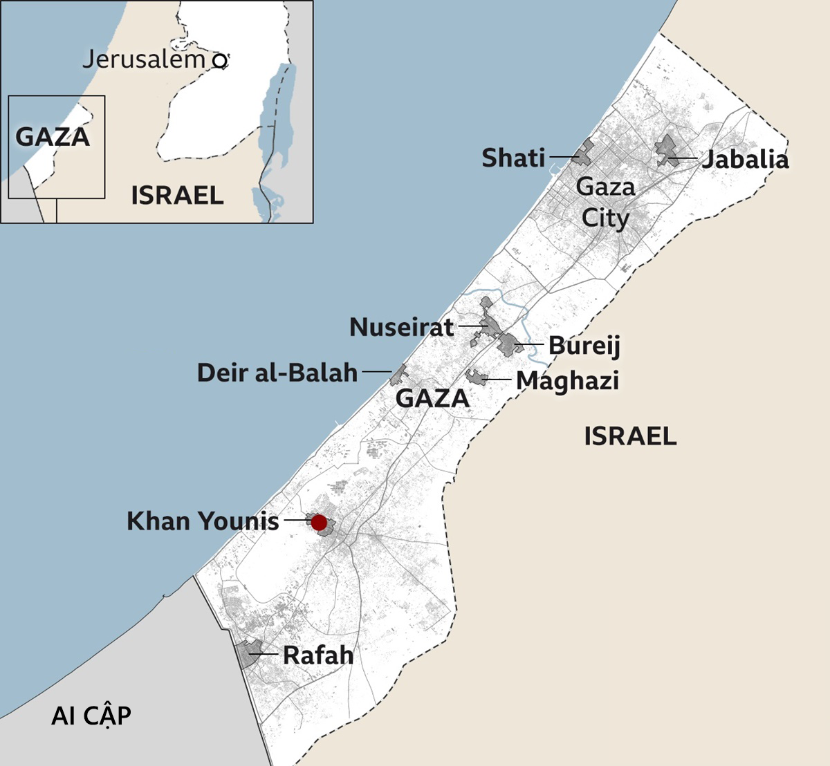 gaza-1-9351-1729672671 Vị trí Jabalia và những khu tập trung đông dân tại Dải Gaza. Đồ họa: AFP