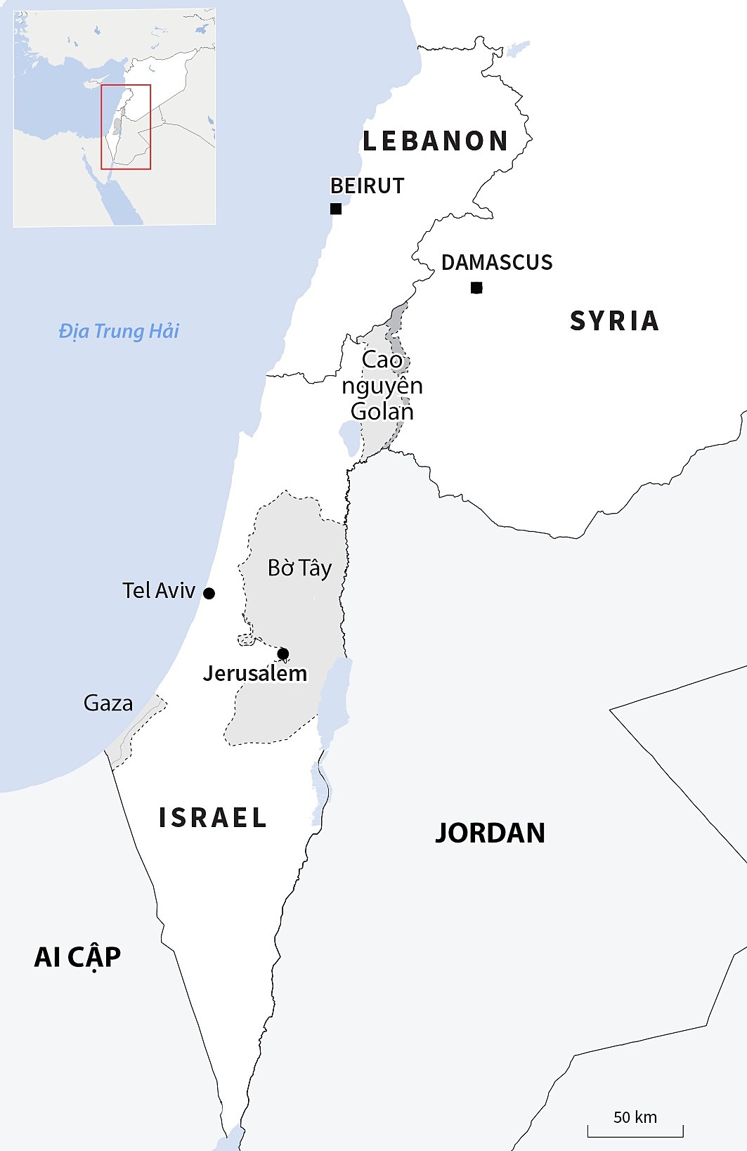 map-lan-2-3946-1727255329-1727-3549-8865-1729471525 Vị trí Lebanon và Israel. Đồ họa: AFP