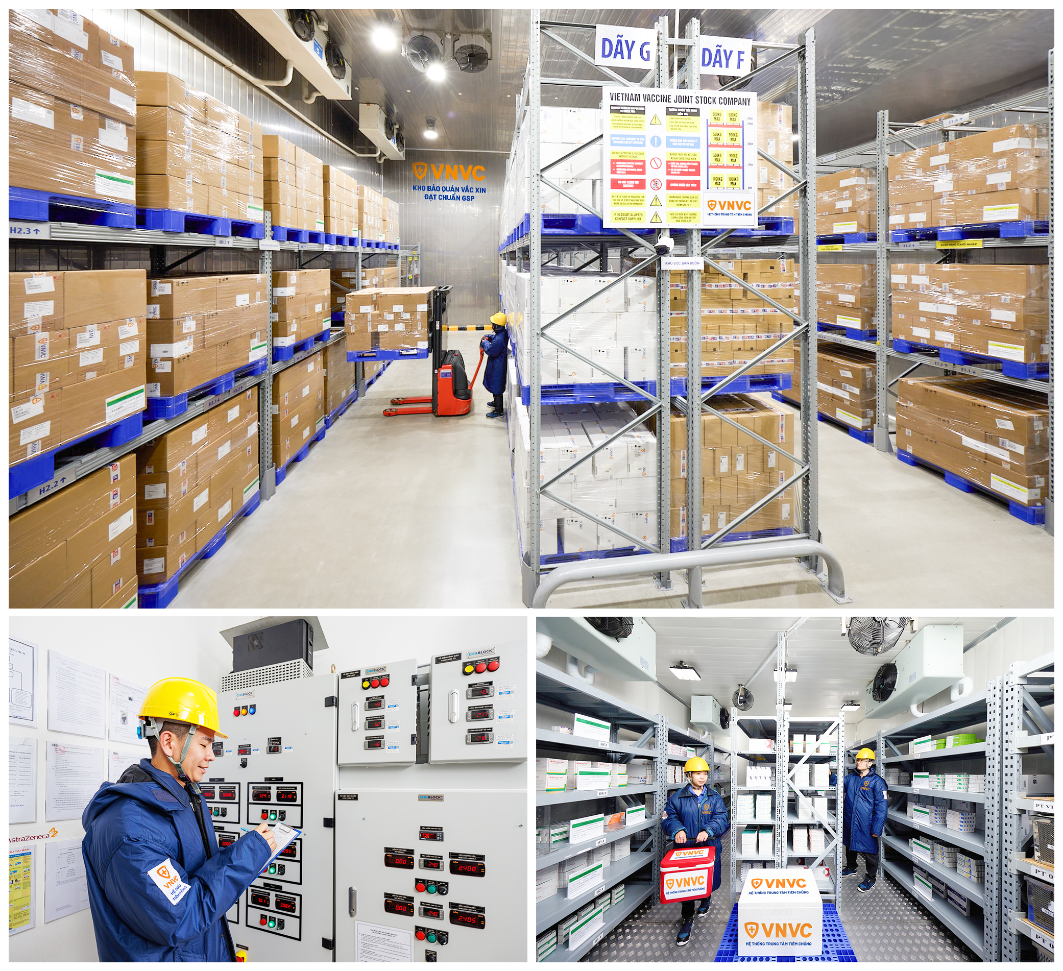 VNVC đầu tư lớn xây dựng đội ngũ nhân sự vận hành, hệ thống kho lạnh, dây chuyền lạnh đạt chuẩn GSP tiêu chuẩn quốc tế, có thể bảo quản đồng thời hơn 400 triệu liều vắc-xin VNVC đầu tư lớn xây dựng đội ngũ nhân sự vận hành, hệ thống kho lạnh, dây chuyền lạnh đạt chuẩn GSP tiêu chuẩn quốc tế, có thể bảo quản đồng thời hơn 400 triệu liều vắc-xin