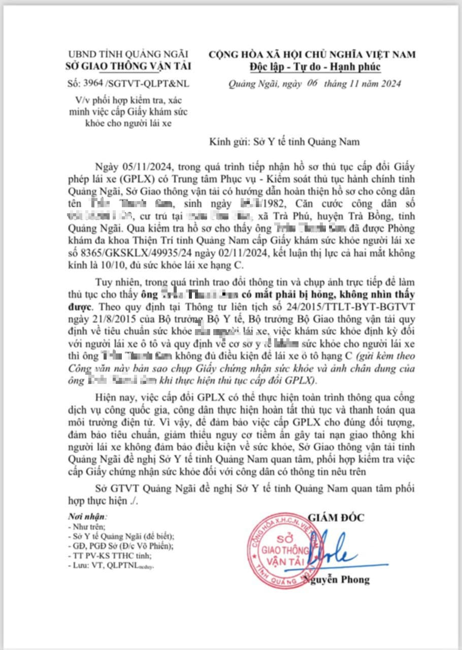 Hy hữu: 1 mắt hỏng, không nhìn thấy vẫn "đủ sức khỏe lái xe hạng C"!- Ảnh 1. Hy hữu: 1 mắt hỏng, không nhìn thấy vẫn "đủ sức khỏe lái xe hạng C"!- Ảnh 1.