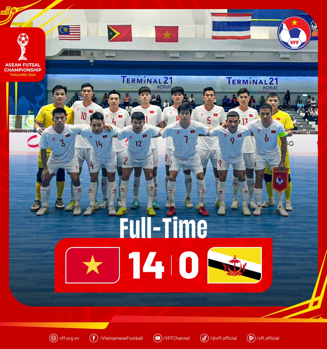 Dt futsal viet nam thang 14-0 o giai futsal Dong nam A 2024 hinh anh 1