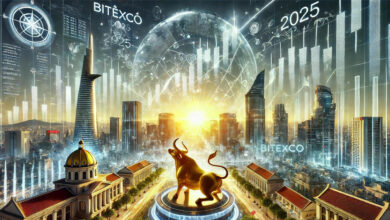 dalle 2024 12 17 181155 an artistic depiction of vietnams stock market outlook in 2025 the image showcases a futuristic financial landscape with digital stock market graphs