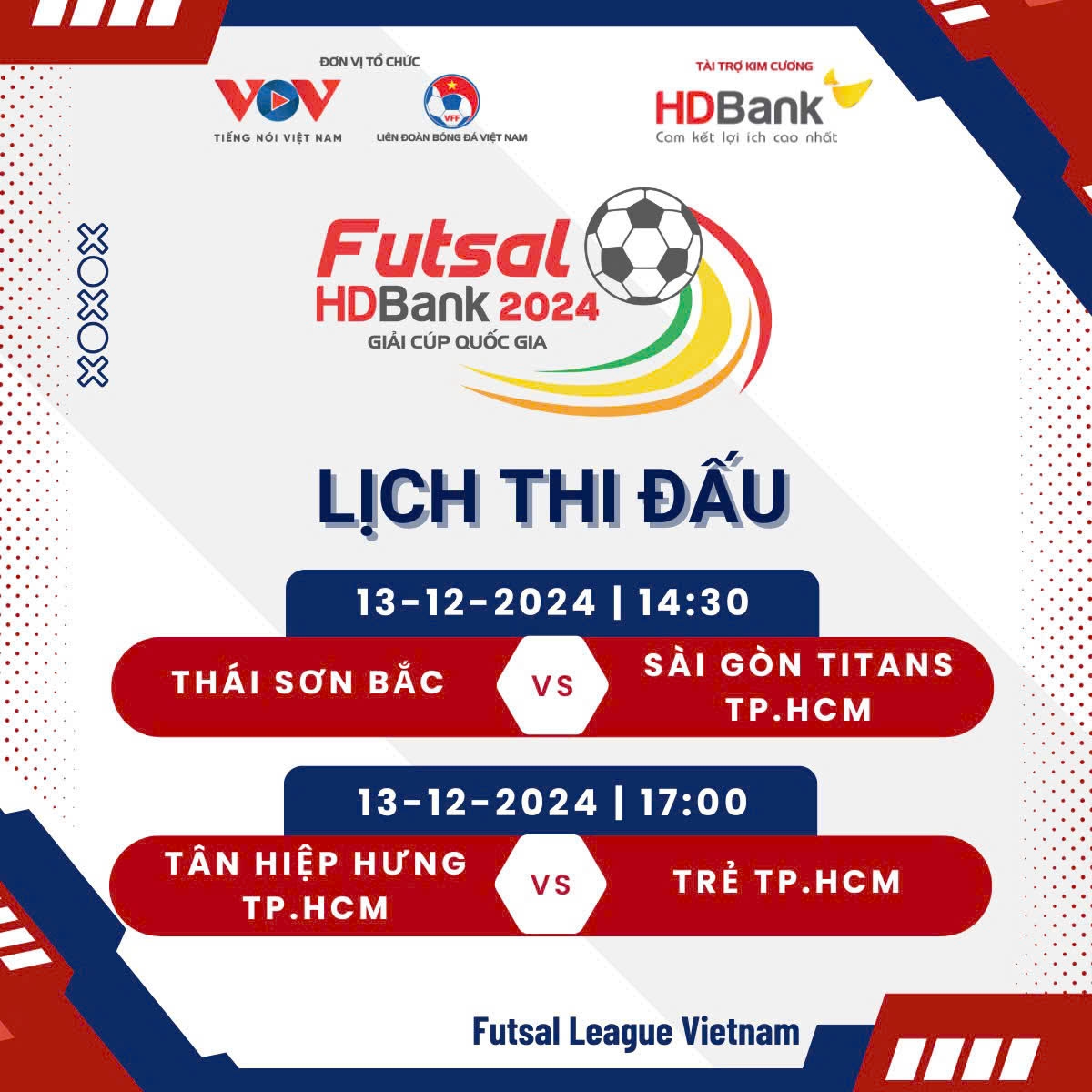lich thi dau va truc tiep futsal hdbank cup quoc gia 2024 hom nay 13 12 hinh anh 1