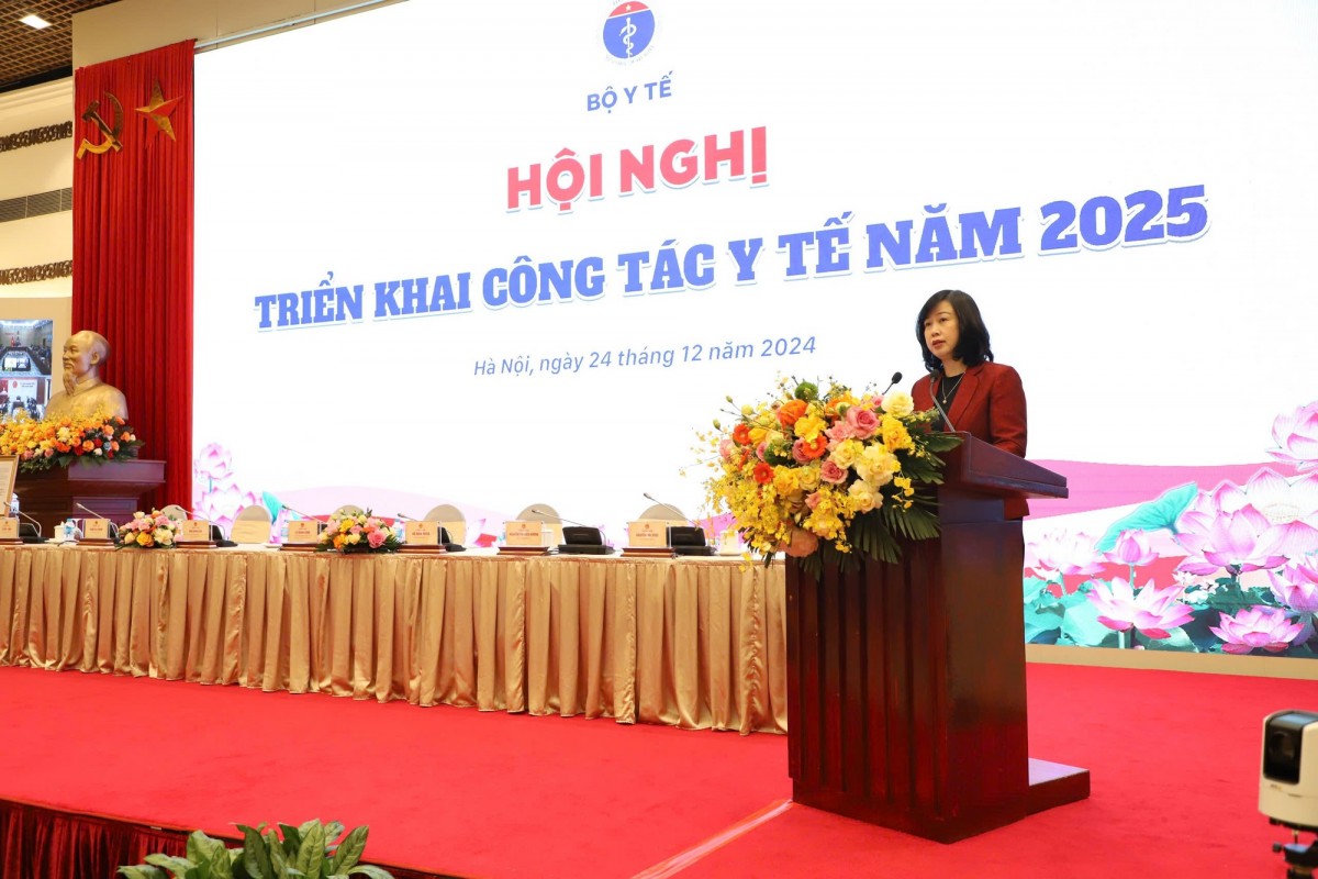 Bộ trưởng Đào Hồng Lan phát biểu tại Hội nghị - Ảnh: VGP